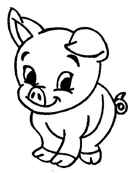 Printable Coloring Pages Pigs
 Printable cute animal pig coloring pages for kids