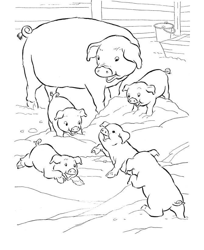 Printable Coloring Pages Pigs
 Free Printable Pig Coloring Pages For Kids