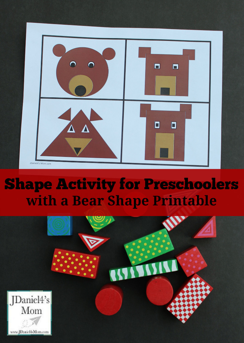 Printable Crafts For Preschoolers
 Shape Activity for Preschoolers with a Bear Shape Printable