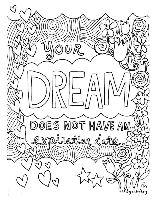 Printable Encouraging Coloring Pages For Teens
 Free Printable Inspirational Coloring Pages