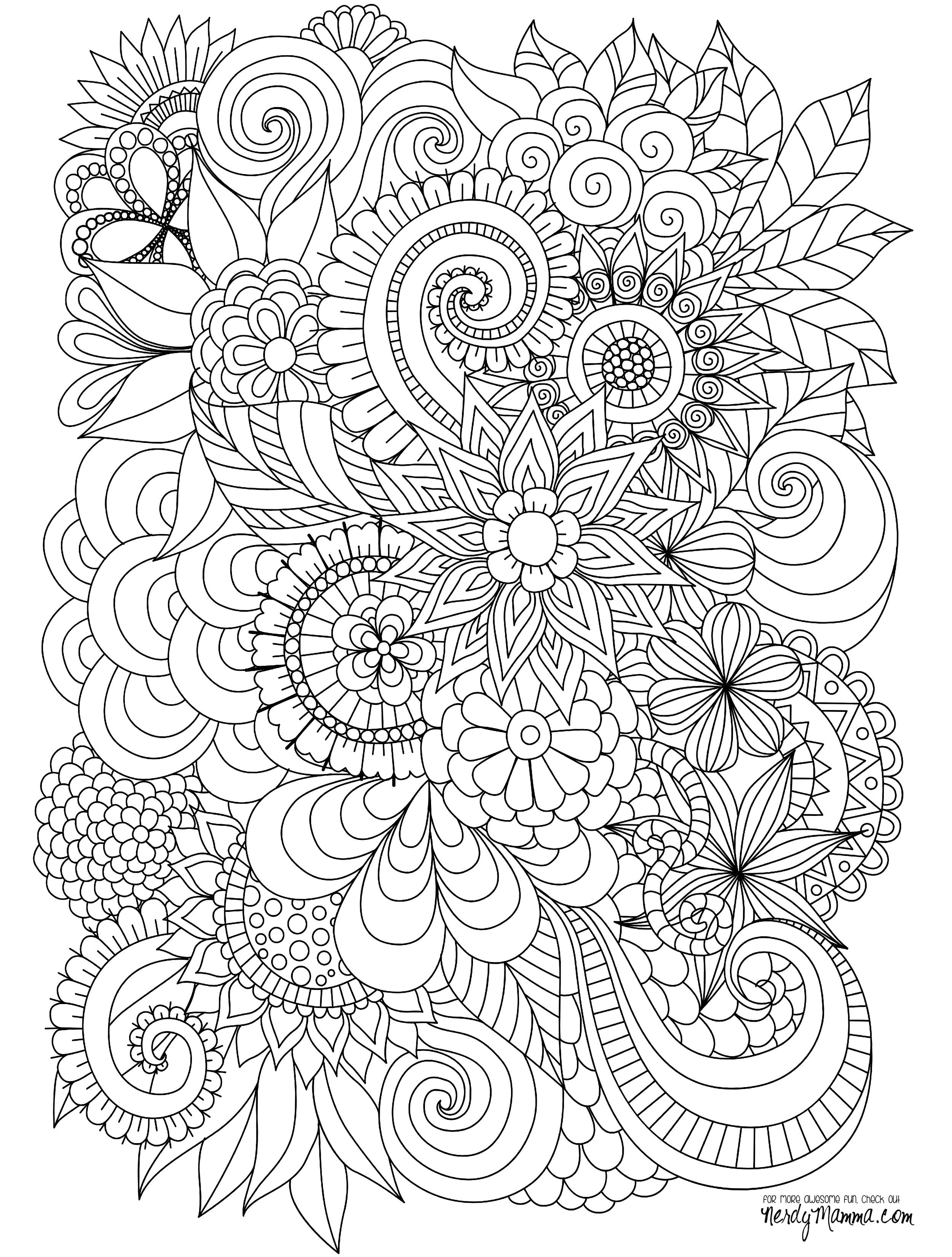 Printable Flower Coloring Pages For Adults
 11 Free Printable Adult Coloring Pages