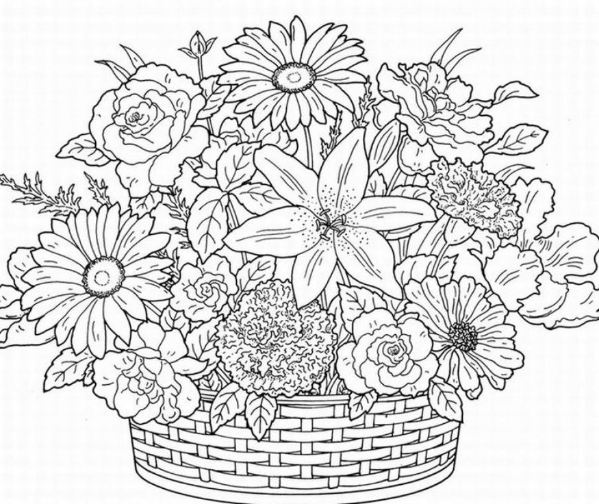 Printable Flower Coloring Pages For Adults
 Flower Coloring Pages