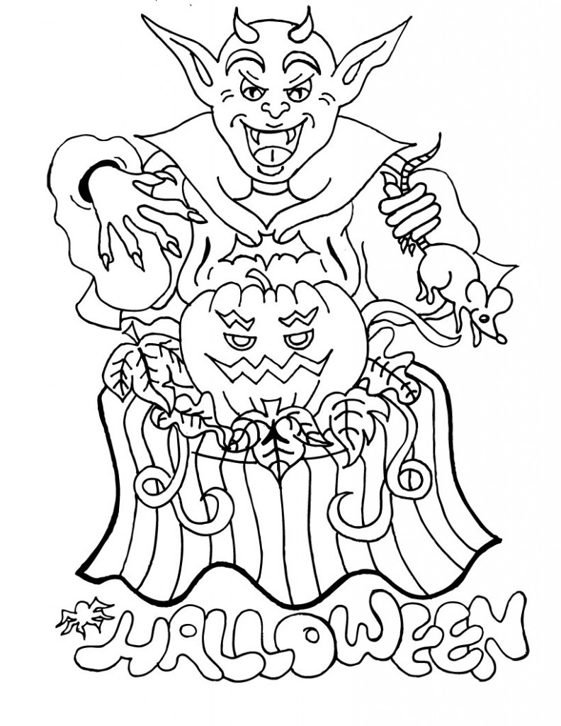 Printable Halloween Coloring Pages For Kids
 Free Printable Halloween Coloring Pages For Kids