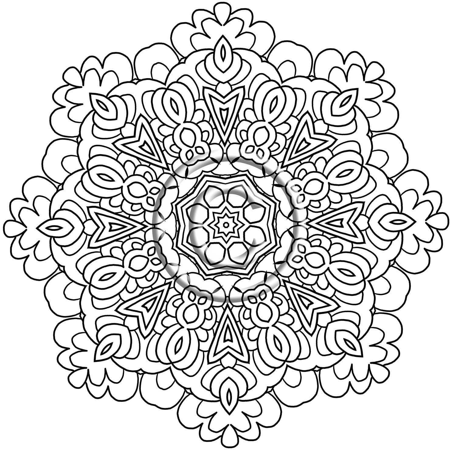 Printable Kaleidoscope Coloring Pages For Teens
 Flower Mandala Coloring Pages coloringsuite