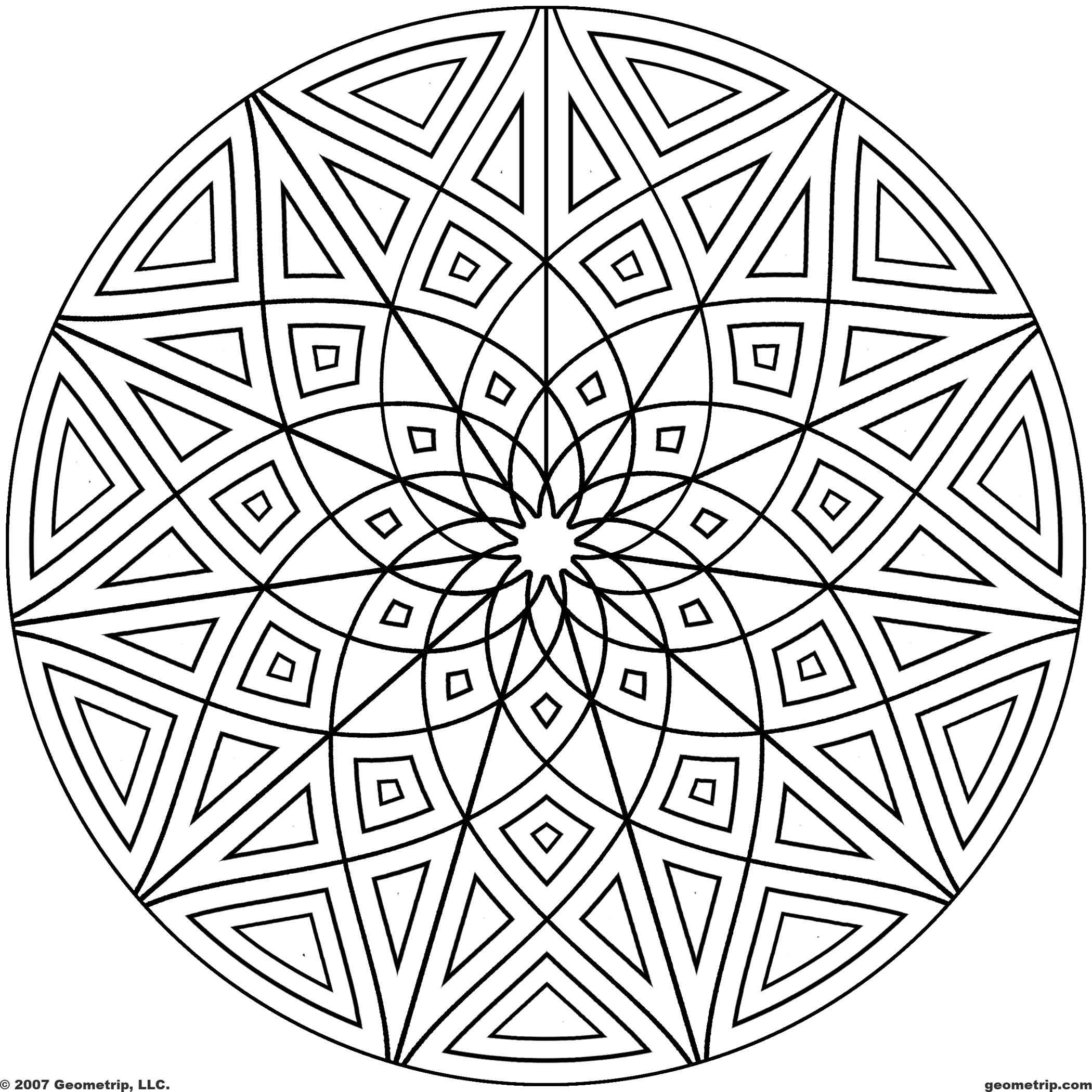 Printable Kaleidoscope Coloring Pages For Teens
 Kaleidoscope Coloring Pages Geometric