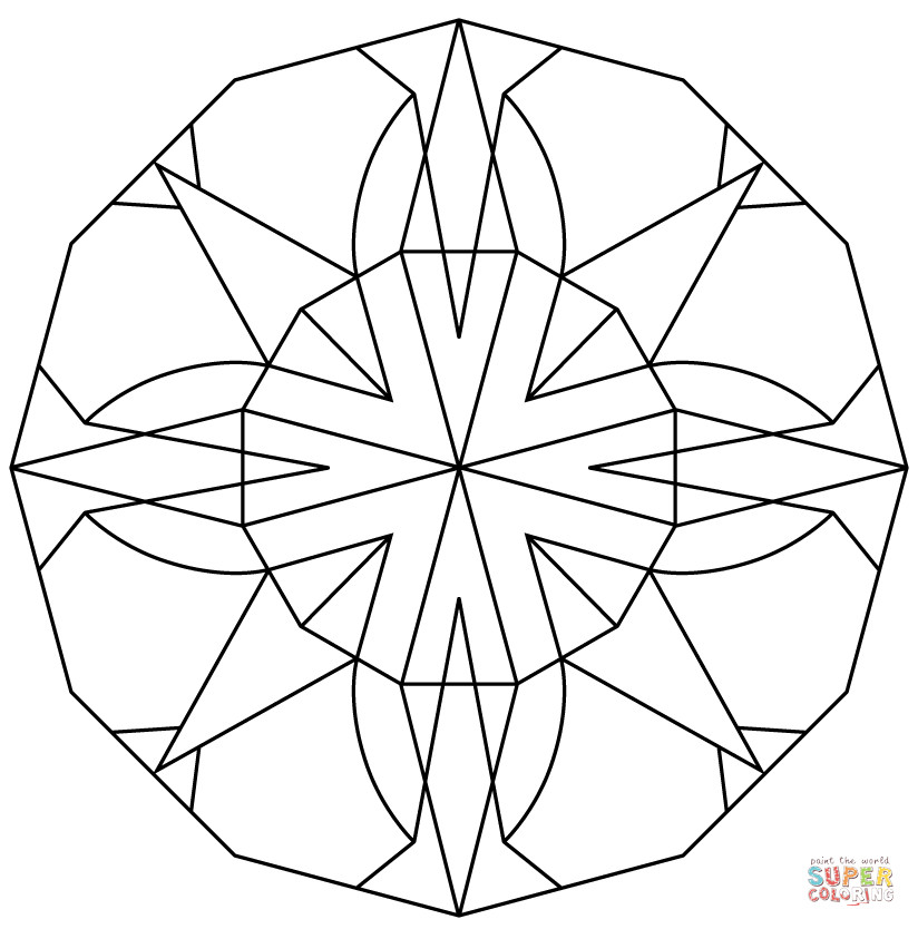 Printable Kaleidoscope Coloring Pages For Teens
 kaleidoscope design coloring picture for adults