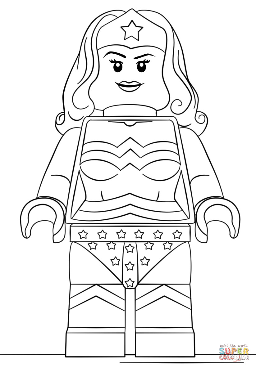 Printable Lego Coloring Sheets For Girls
 Lego Wonder Woman coloring page
