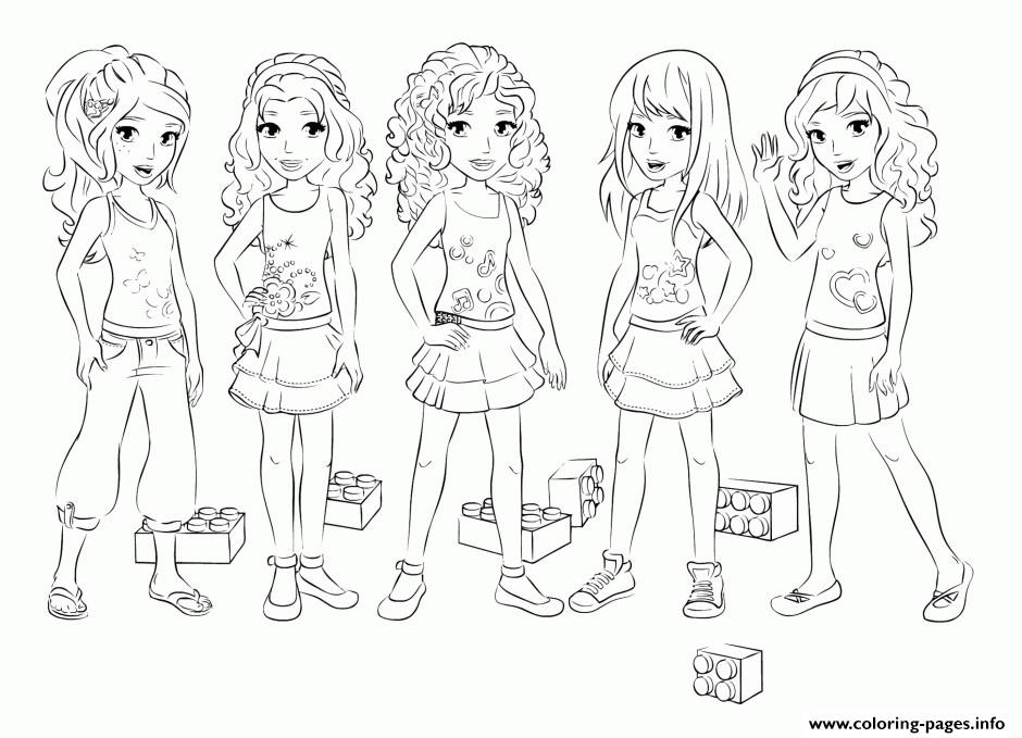 Printable Lego Coloring Sheets For Girls
 Lego Friends Girls Coloring Pages Printable