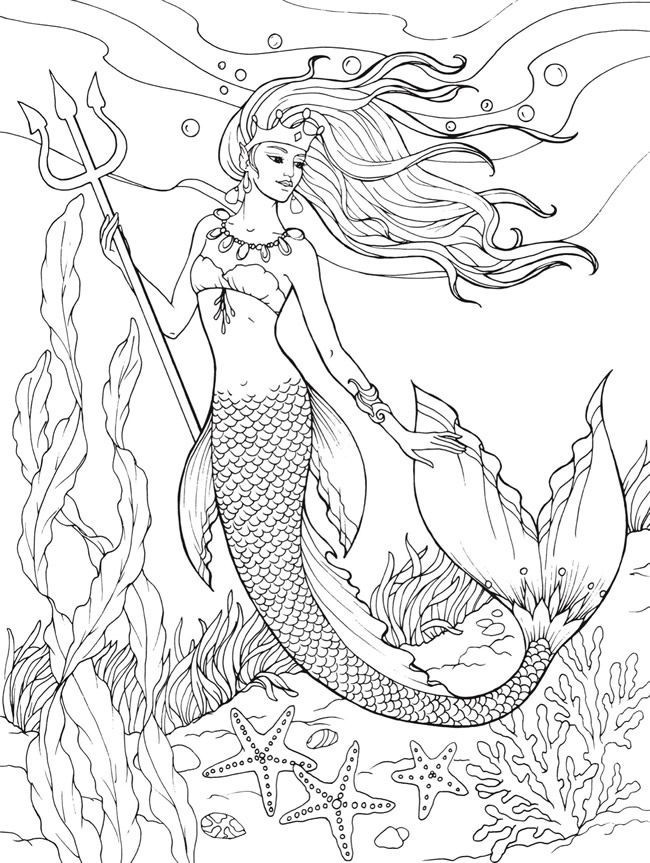 Printable Mermaid Coloring Pages For Girls
 Detailed Coloring Pages Mermaids