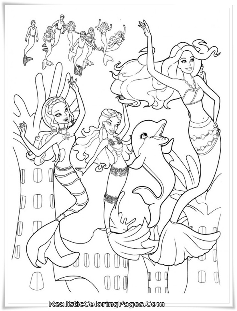 Printable Mermaid Coloring Pages For Girls
 Barbie In A Mermaid Tale Printable Girl Coloring Sheet