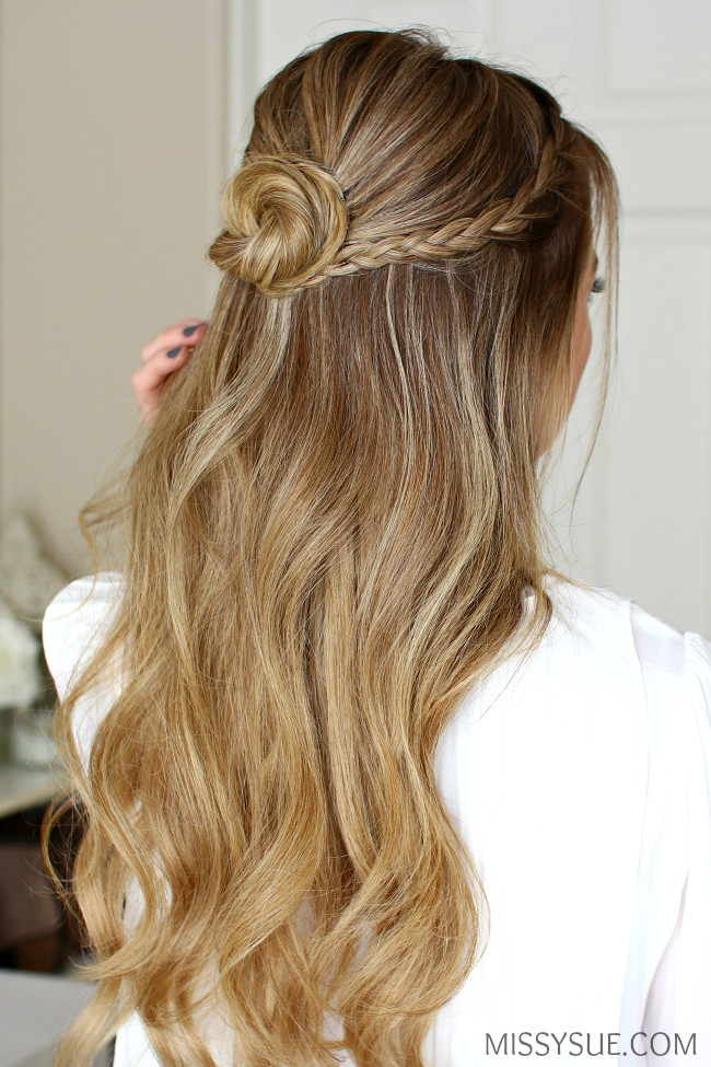 Prom Hairstyle Half Up
 Half Up Braid Wrapped Bun