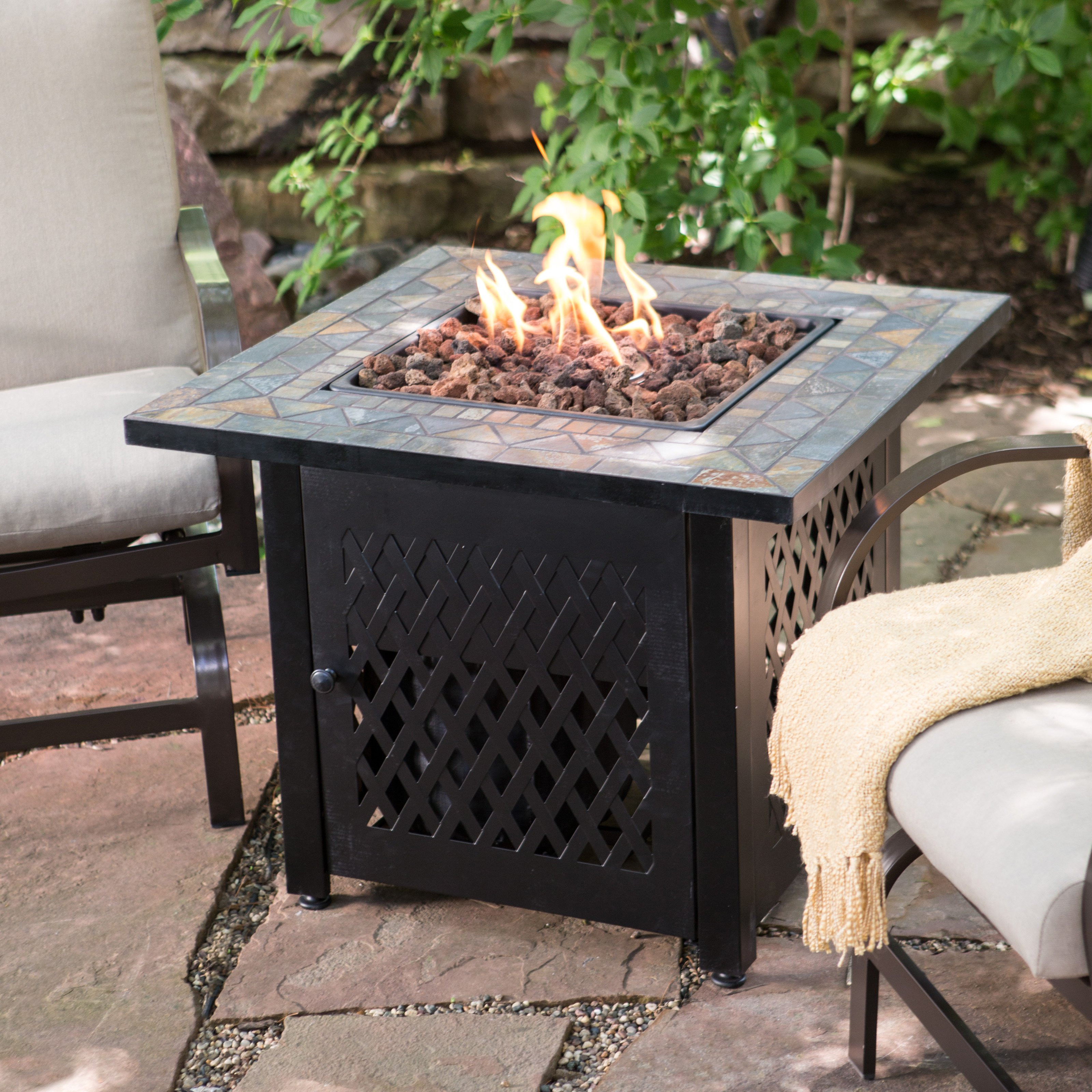 Best ideas about Propane Fire Pit Table
. Save or Pin UniFlame Slate Mosaic Propane Fire Pit Table with FREE Now.