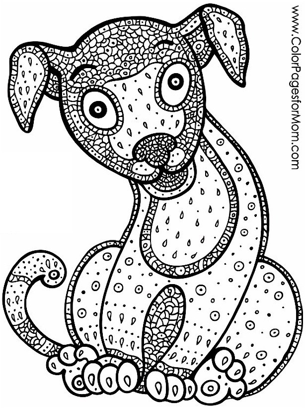 Puppie Coloring Pages For Teens
 Animals 11 Advanced Coloring Pages