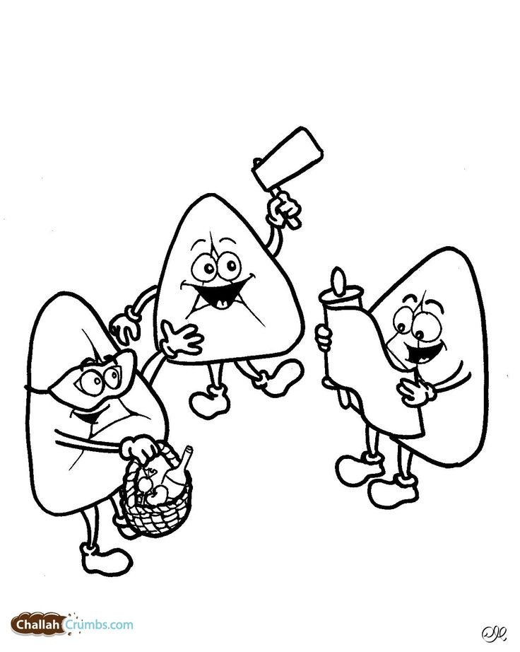 Purim Coloring Pages
 Silly hamantaschen celebrate Purim Ask your children to