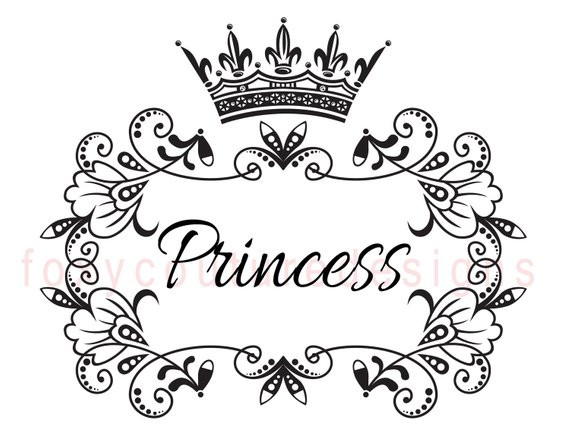 Queen Crown Coloring Pages For Teens
 Items similar to Princess with Crown Vintage Image