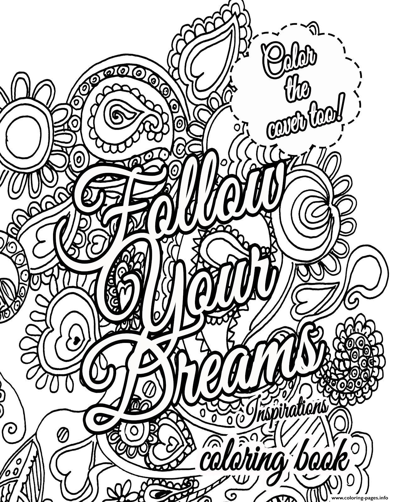 Quote Coloring Pages For Adults
 Free Printable Inspirational Quotes Coloring Pages The