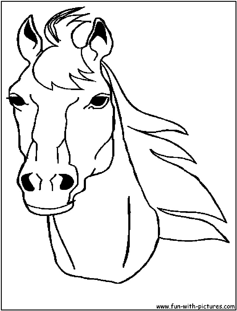 Realistic Horse Head Coloring Pages
 Animal Stronger " Horse Head " coloring to print