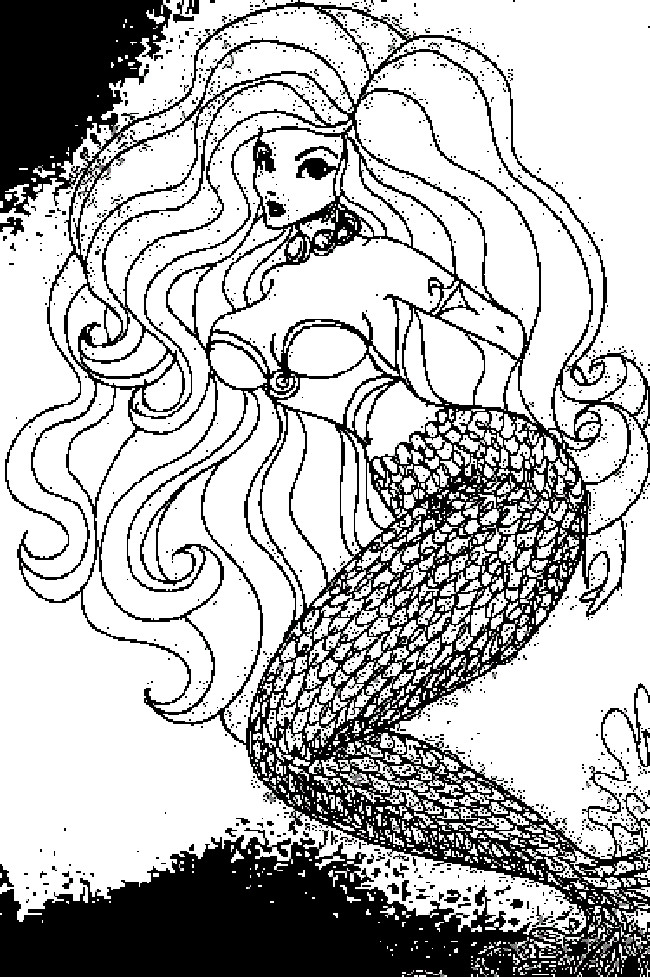 Realistic Mermaid Coloring Pages For Adults
 Free Printable Mermaid Coloring Pages For Kids