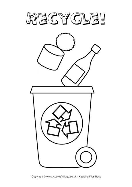 Recycle Coloring Pages
 Recycle Bin Colouring Page