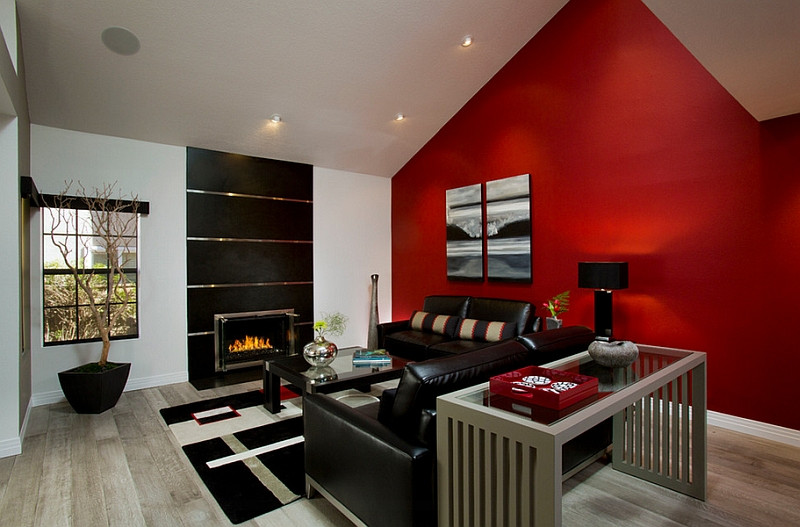 Best ideas about Red Accent Wall Living Room
. Save or Pin Red Black And White Interiors Living Rooms Kitchens Now.