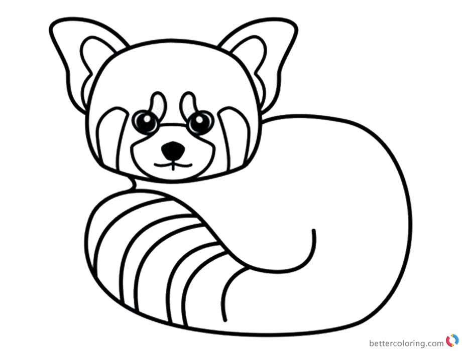Red Panda Coloring Pages
 Red Panda Coloring Pages Line Art Free Printable