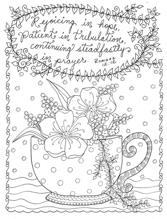 Religious Adult Coloring Books
 Digital Coloring page Christian Coloring Scripture Instant