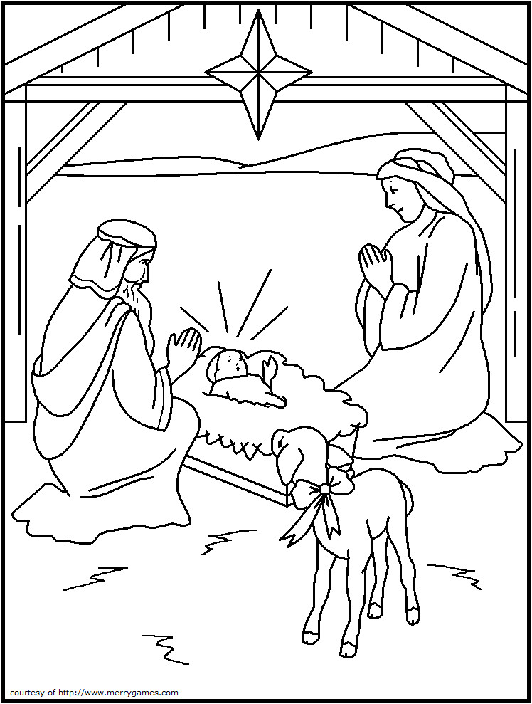 Religious Christmas Coloring Pages For Kids Printable
 Sunday School Christmas Coloring Pages