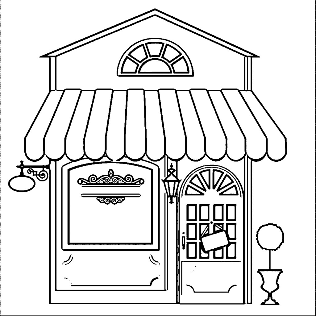 Restaurant Coloring Pages For Kids
 Restaurant Building Coloring Pages Wecoloringpage Coloring