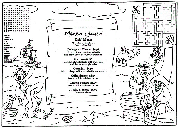 Restaurant Coloring Pages For Kids
 Children s Menus