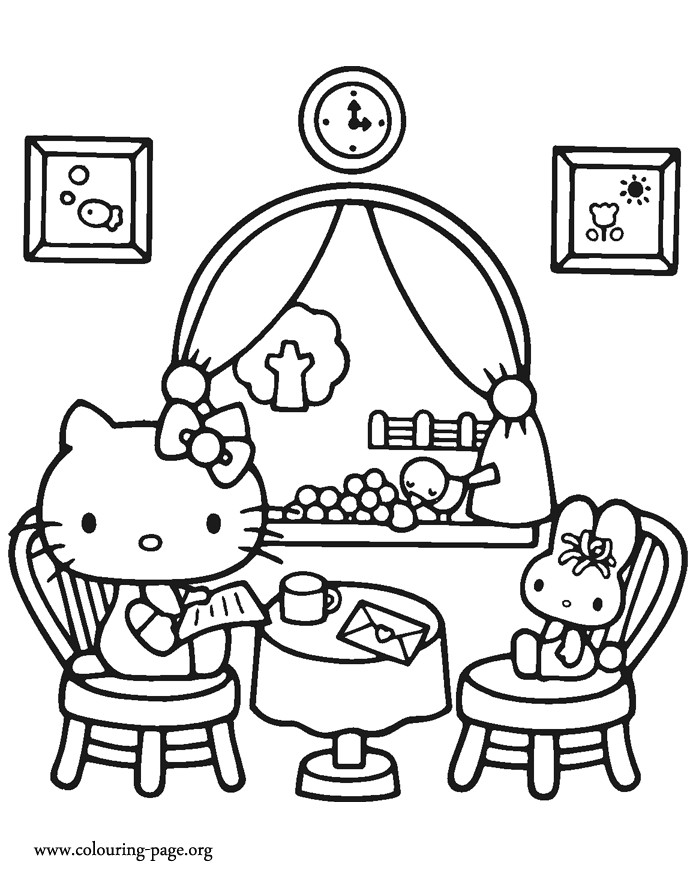 Restaurant Coloring Sheets For Kids
 Hello Kitty Hello Kitty at a restaurant coloring page