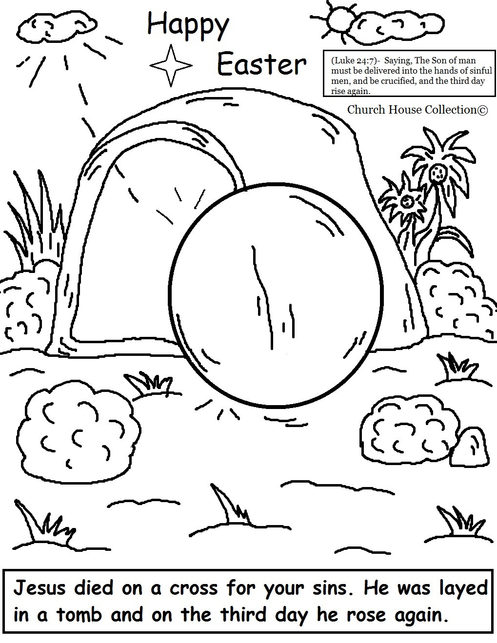 Resurrection Coloring Pages
 Easter Coloring Pages