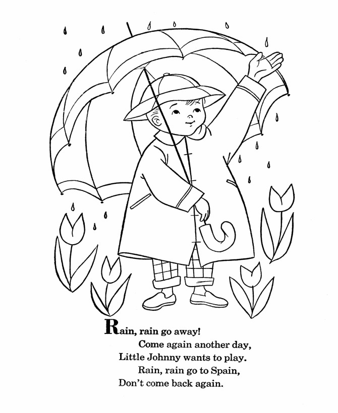 Rhythm Coloring Sheets For Kids
 BlueBonkers Nursery Rhymes Coloring Page Sheets Rain