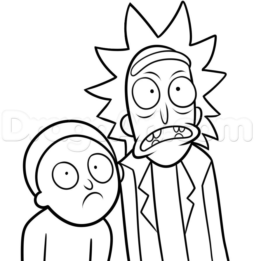 Rick And Morty Coloring Pages
 How to Draw Rick and Morty Step by Step Cartoon Network
