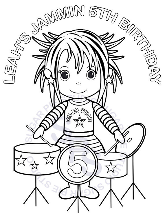Rock Star Coloring Pages
 Diva Rock Star Coloring Pages Page Rockstar Birthday Party