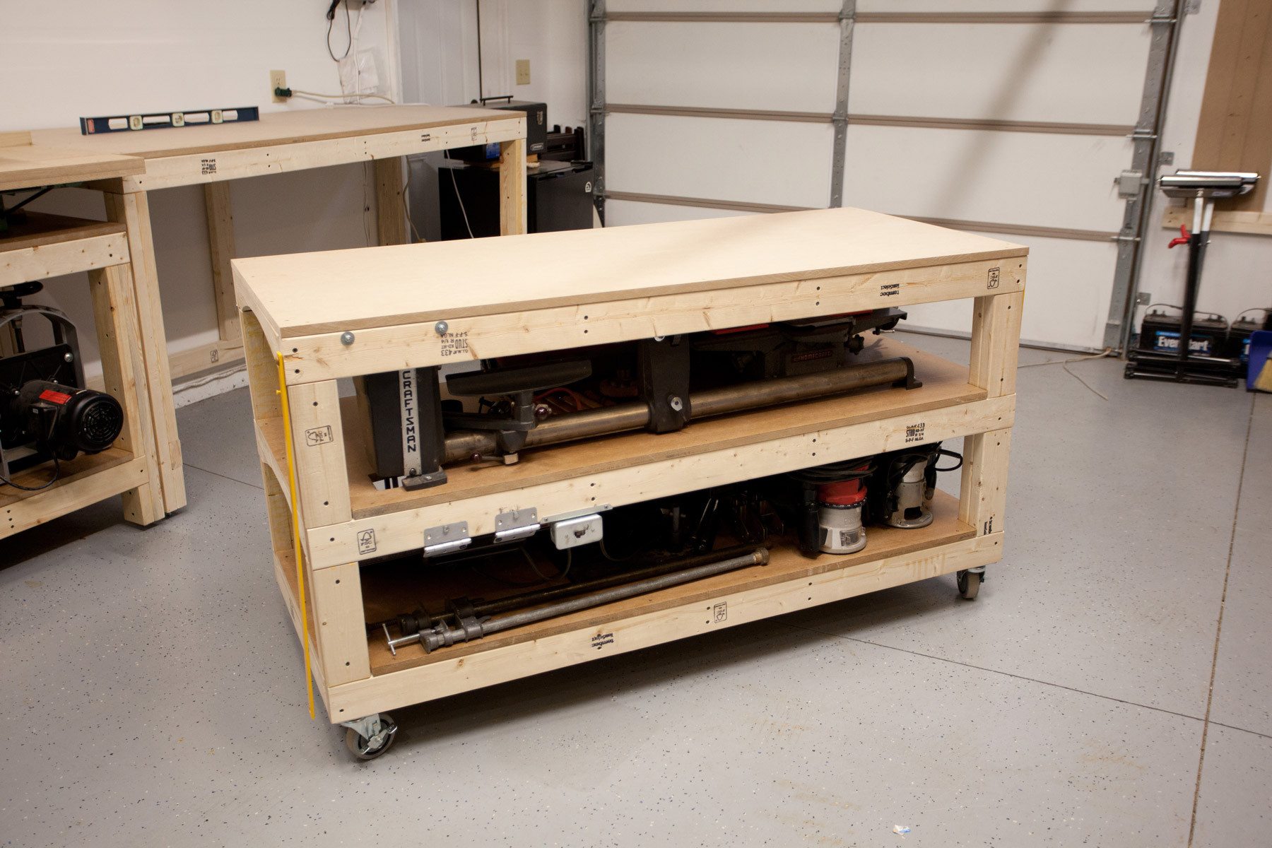 Rolling Workbench DIY
 Workbench Plans Tommy s Rolling Workbench and Miter Saw