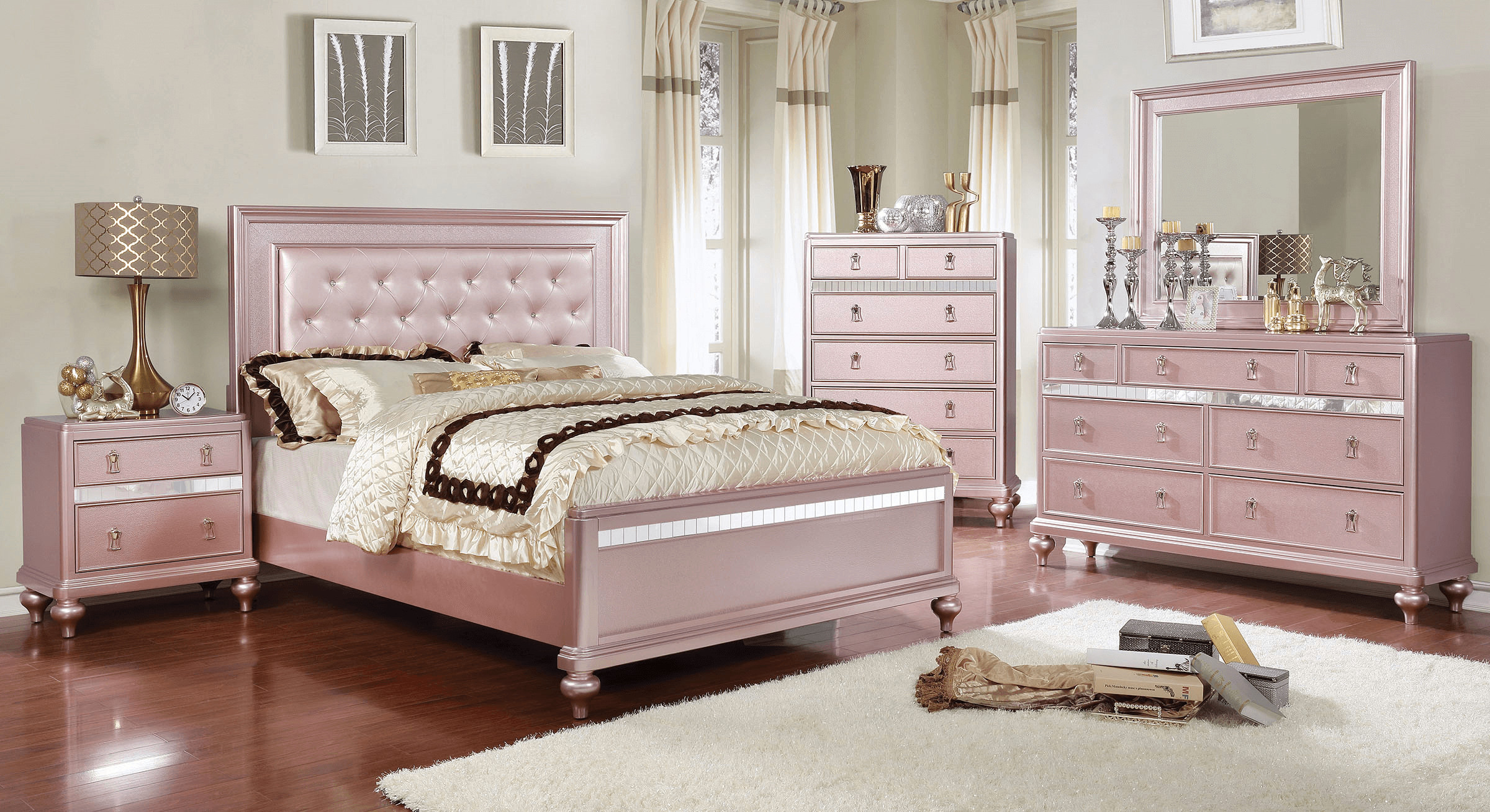 Best ideas about Rose Bedroom Set
. Save or Pin Ariston Rose Gold Bedroom Set Now.