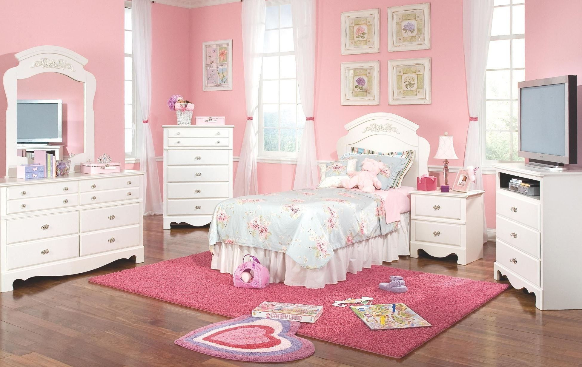 Best ideas about Rose Bedroom Set
. Save or Pin Spring Rose Soft White Youth Panel Bedroom Set 502 83 80 Now.