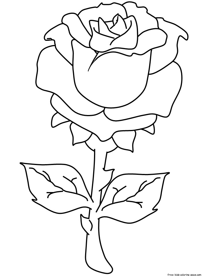 Rose Coloring Pages For Girls
 Printable Valentines Day Rose coloring pages Free