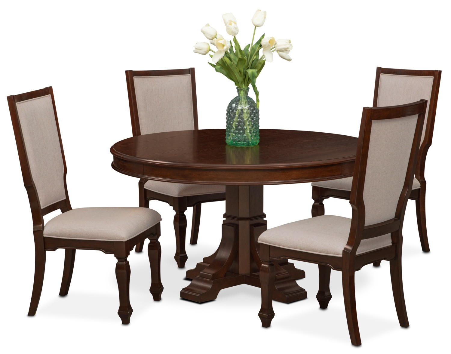 Best ideas about Round Dining Table For 4
. Save or Pin Vienna Round Dining Table and 4 Upholstered Side Chairs Now.