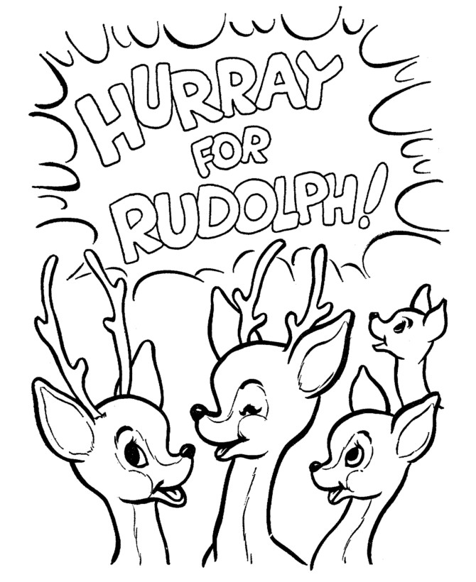 Rudolph The Red Nosed Reindeer Coloring Pages
 Rudolph Reindeer Coloring Page Santa Coloring Home