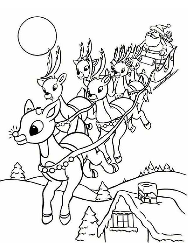 Rudolph The Red Nosed Reindeer Coloring Pages
 Rudolph the Red Nosed the Leader of Santas Reindeer