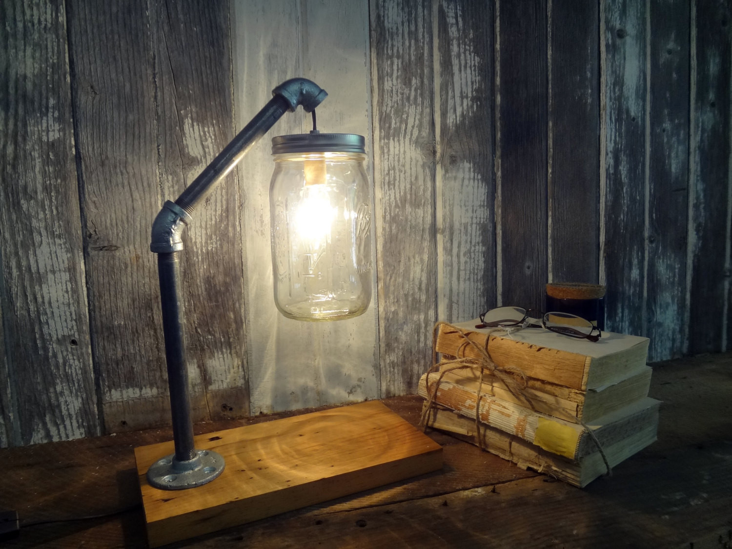 Best ideas about Rustic Desk Lamp
. Save or Pin Mason Jar Desk Lamp Industrial Lamp Mason Jar Light Now.