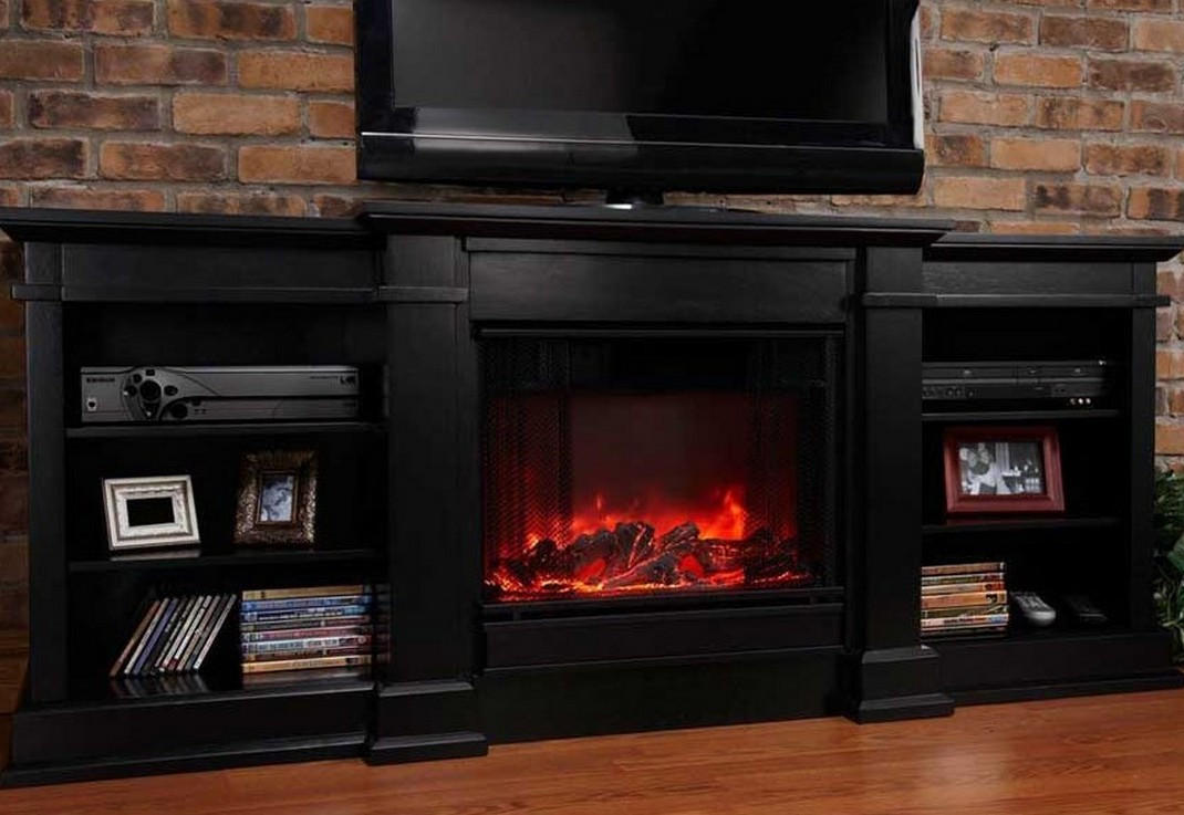 Best ideas about Rustic Electric Fireplace Tv Stand
. Save or Pin Rustic Style Family Room Decor with TV Stand Electric Now.