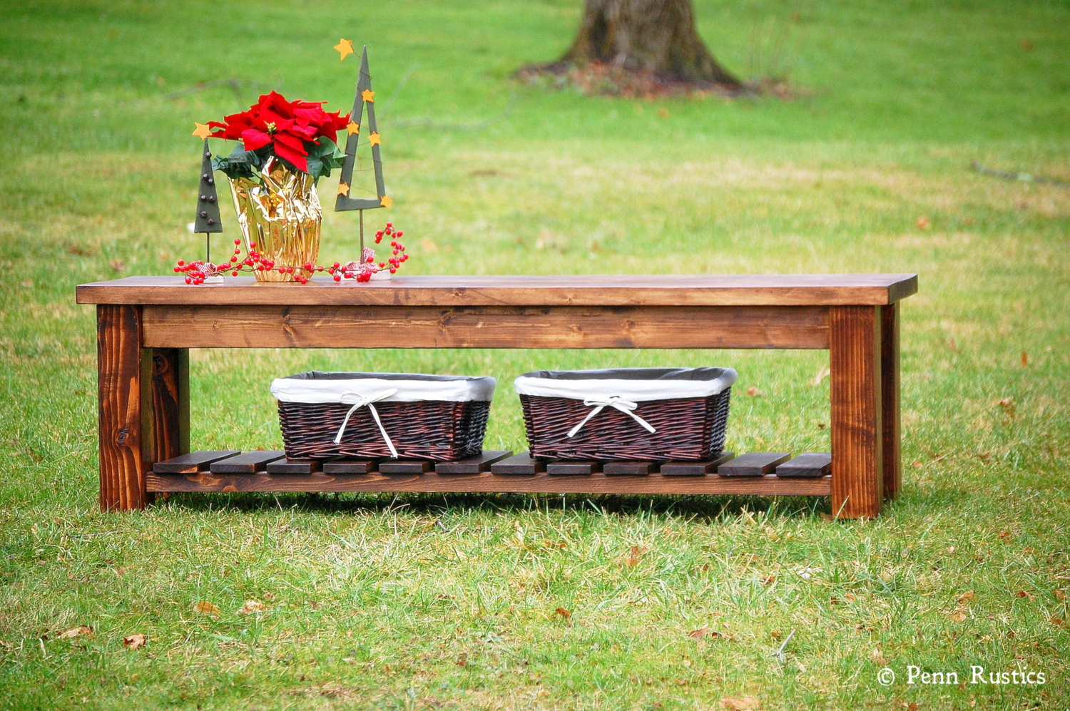 Best ideas about Rustic Entryway Bench
. Save or Pin Rustic Farmhouse Entryway Bench with Storage Shelf Now.