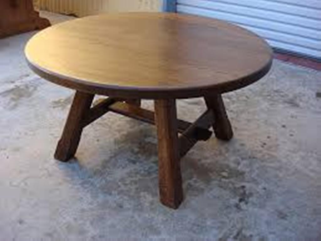 Best ideas about Rustic Round Coffee Table
. Save or Pin Rustic Round Coffee Table with 4 Wedge Stools Now.