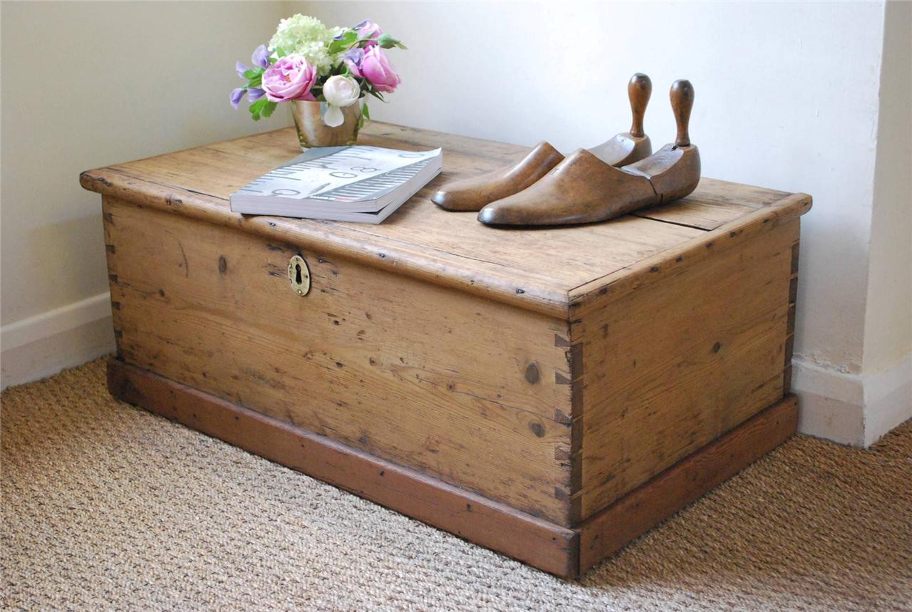 Best ideas about Rustic Trunk Coffee Table
. Save or Pin vintage rustic pine box chest trunk coffee table Now.