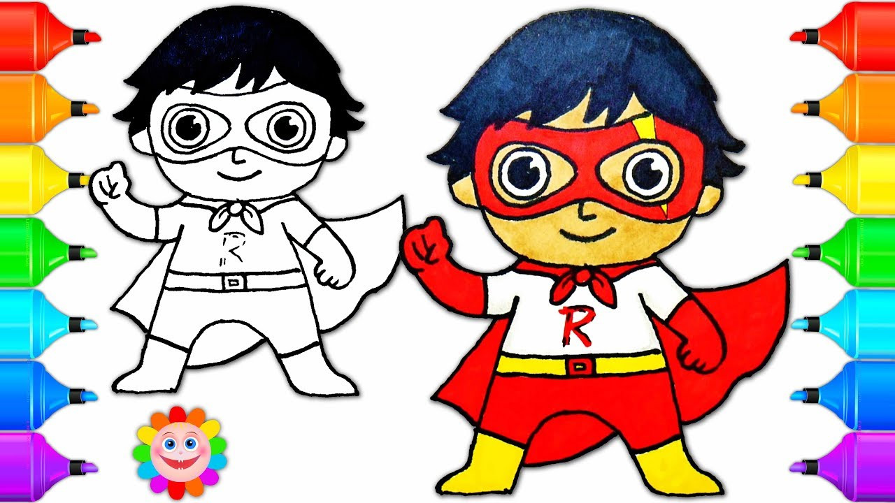 Ryan Coloring Pages
 How to Draw a Super Hero boy Ryan from Ryan Toys Review