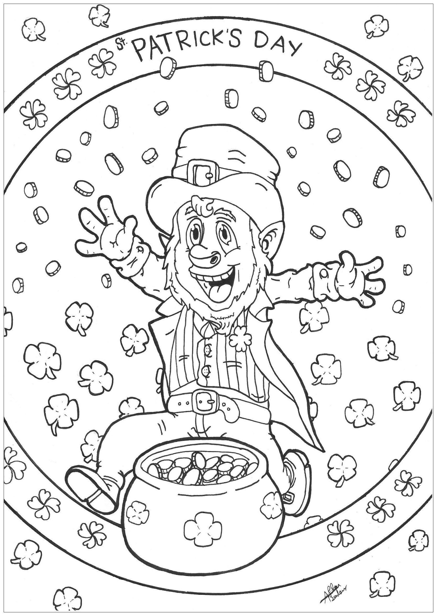 Saint Patrick'S Day Coloring Pages
 Leprechaun patrick day Saint Patrick Coloriages