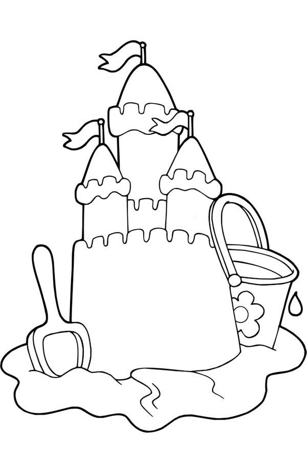 Sand Castle Coloring Pages
 Beautiful Sand Castle Picture Coloring Page Download
