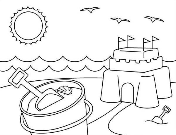 Sand Castle Coloring Pages
 Playing Sand Castle on Summertime Coloring Page Playing